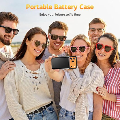 2026 Ultra-Slim Battery Case for iPhone 17 Pro Max(6.9 inch), Charging Case 7000mAh Rechargeable Portable Extended Charger Case Cover w/Tempered-Glass Protector - Black