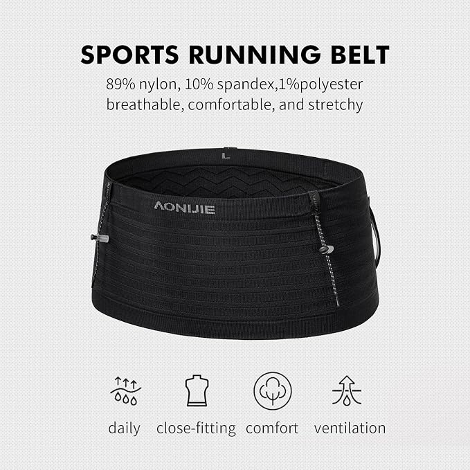 Running Belt for Men Women with 250ml Water Bottle, Lightweight Reflective Waist Pack for Running, Hiking, Training - XL