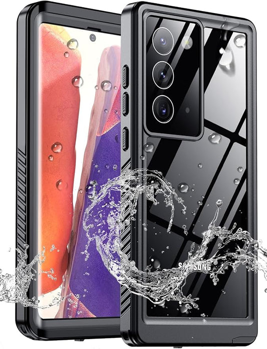 MOZOTER for Samsung Galaxy Note 20 Case Waterproof,[IPX8 Underwater Case][Full Body Shockproof & Military Dropproof] Clear Sound Quality Built-in Screen Protector for Samsung Note 20 6.7 inch-Black