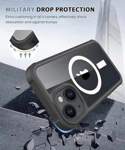 for iPhone 15 Case Full Body, Built-in Screen Protector, with Camera Lens Protector, [Anti-Yellowing] Protective Shockproof Phone Case, Bumper Rugged Cover 6.1 Inch (Black)