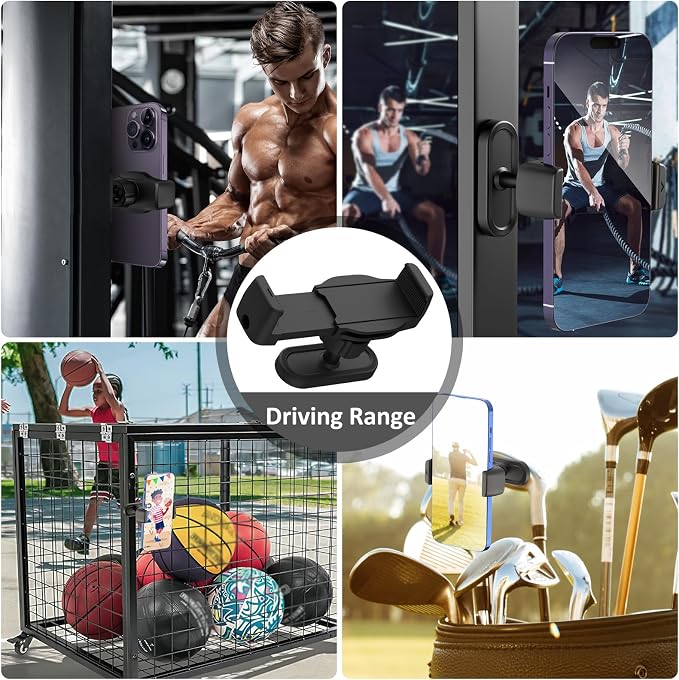 Magnetic Gym Phone Holder 360°Adjustable Magnetic Phone Holder Gym Magnet Phone Mount for Gym Compatible with 4.7-6.5" Smartphones