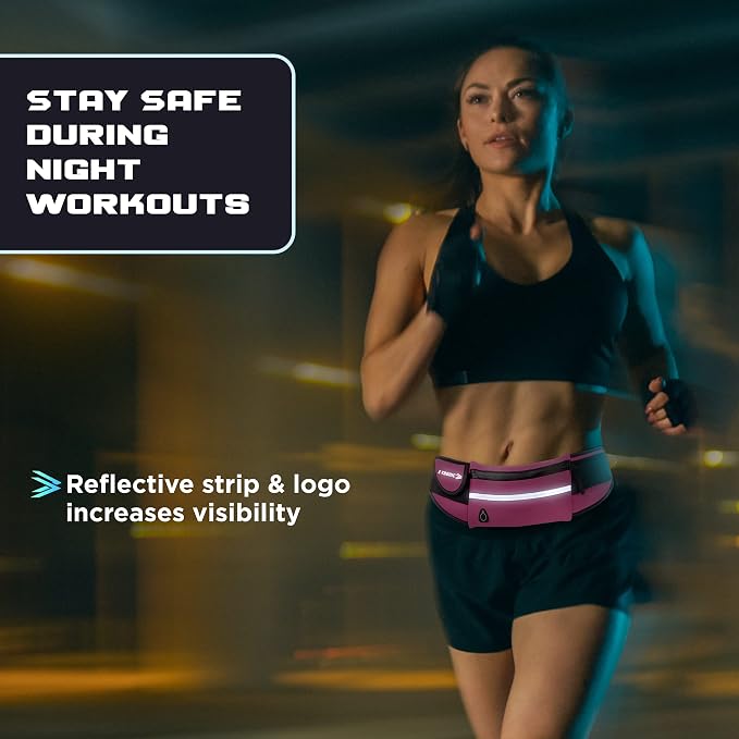 E Tronic Edge Running Belt for Women and Men, Money Belt and Running Fanny Pack, Hiking Fanny Pack, Holder for Cell Phone, Money, and Keys, Adjustable Belt Pouch fits Most Phone and Waist Sizes