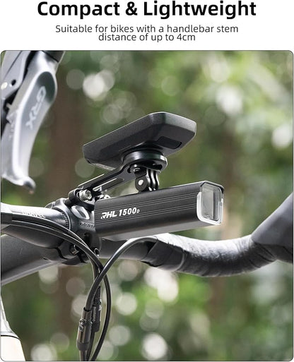 ROCKBROS Bike Computer Mount Out-Front Aluminum Integrated Bicycle Cycling Computer Mount Compatible with Garmin, Bryton, Go Pro