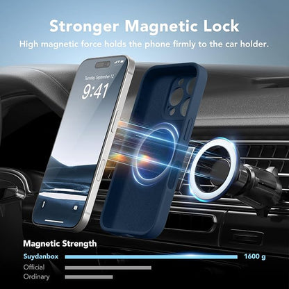 Magnetic for iPhone 16 Pro Case, Compatible with MagSafe, [Full Camera Protection][Screen Protector] Silicone Shockproof Protective Phone Case for iPhone 16 Pro 6.3", Cobalt Blue