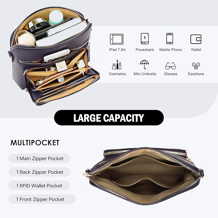 Crossbody Purses for Women Small Crossbody Bags for Women with Built in RFID Wallet