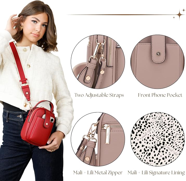 Mali+Lili Gail Vegan Leather Multi Compartment Crossbody Bag