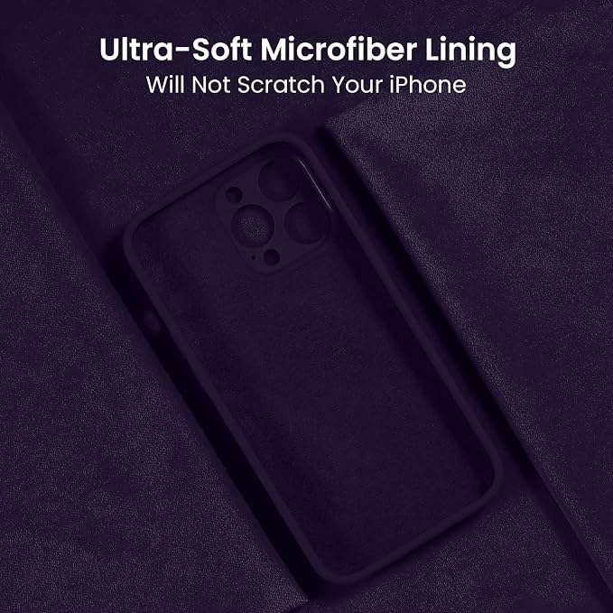 FireNova Designed for iPhone 14 Pro Max Case, Silicone Upgraded [Camera Protection] Case with [2 Screen Protectors], Soft Anti-Scratch Microfiber Lining Inside, 6.7 inch, Purple