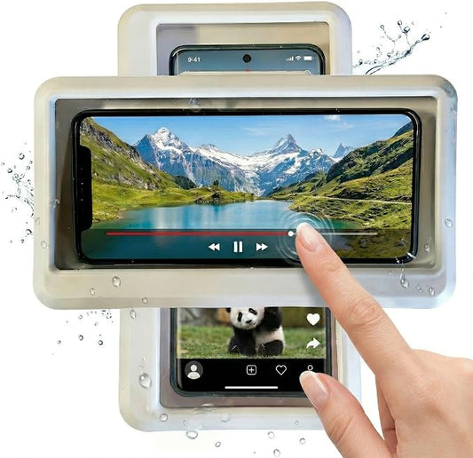Shower Phone Holder Waterproof, 360° Adjustable Anti-Fog Case, Wall Mount for All Smartphones Up to 7 Inches