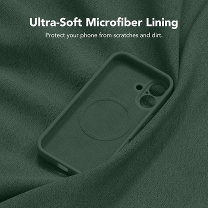 Magnetic for iPhone 16 Plus Case, Compatible with MagSafe, [Full Camera Protection][Screen Protector] Silicone Shockproof Protective Phone Case for iPhone 16 Plus 6.7", Alpine Green
