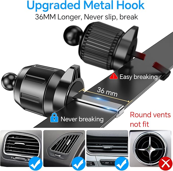 Car Phone Holder Mount【Window + Vent +Dash】Windshield Phone Mount for Car【360°Rotation】Suction Cup Phone Mount for Truck Stand Phone Holder Camera Mount for iPhone Comfortable Natural Video Recording