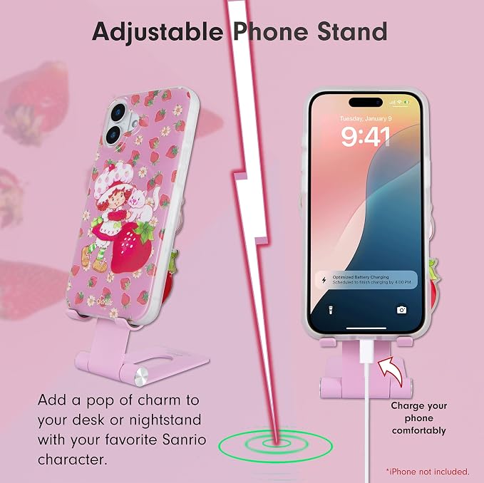 Sonix Character Phone Stand | Adjustable Cell Phone Holder, Desk Stand, Dock | Strawberry Shortcake Vintage