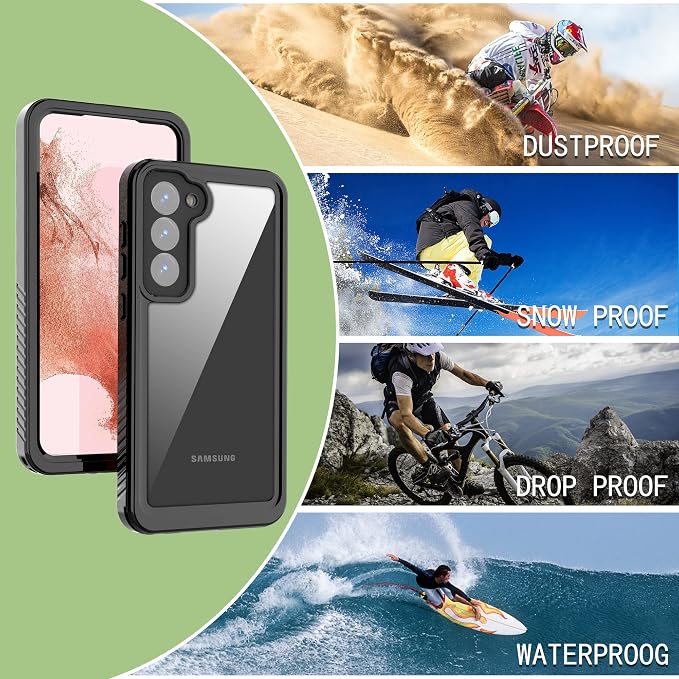 for Samsung Galaxy S23+ Plus Case, IP68 Waterproof Dustproof Case, [Built-in Screen Protector] Full Body Heavy Duty Rugged Phone Cover for Galaxy S23 Plus 6.6 Inch Black