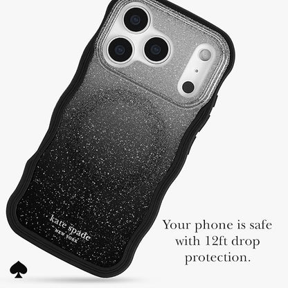 kate spade new york iPhone 17 Pro Case - Compatible with MagSafe - Designer Phone Case - Wavy Nightfall