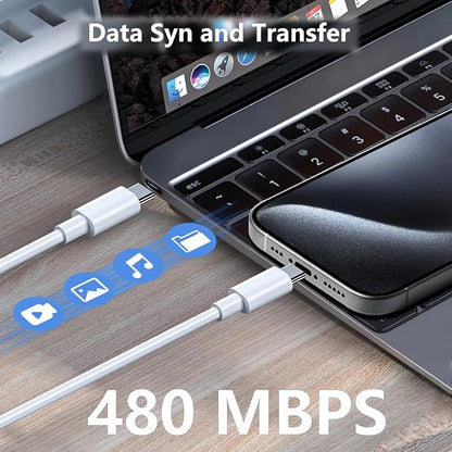 10FT USB C Cable for iPhone 17 16 15 Charger Fast Charging, Long USBC to C Charger Cable Cord with 20W Type C Fast Charger Block for iPhone 17 Pro Max/17Pro/16e/16 Pro/16 Plus/15/15 Pro max,iPad 2Pack