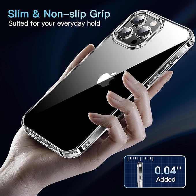 CASEKOO for iPhone 13 Pro Max Case Crystal Clear, [Never Yellow Technology] [Military-Grade Protection] Transparent Slim Cover Women Men for iPhone 13 ProMax Phone Case 6.7 inch, Clear