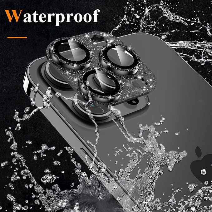YWXTW for iPhone 14 Pro/iPhone 14 Pro Max Camera Lens Protector, [4TH Gen New Bling Design] Glitter Shiny Diamond Metal Ring Tempered Glass Back Camera Screen Protector Lens Cover (Graphite)