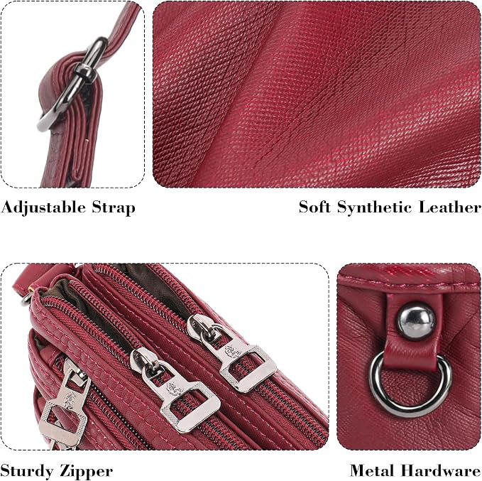 MINICAT Multiple Pockets Small Crossbody Purse Cell Phone Purse Shoulder Bags for Women Cross Body Bag for Woman