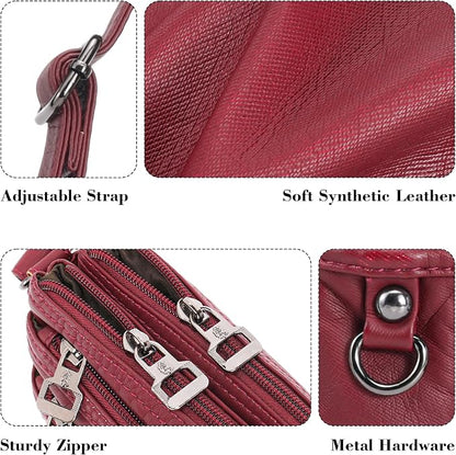 MINICAT Multiple Pockets Small Crossbody Purse Cell Phone Purse Shoulder Bags for Women Cross Body Bag for Woman