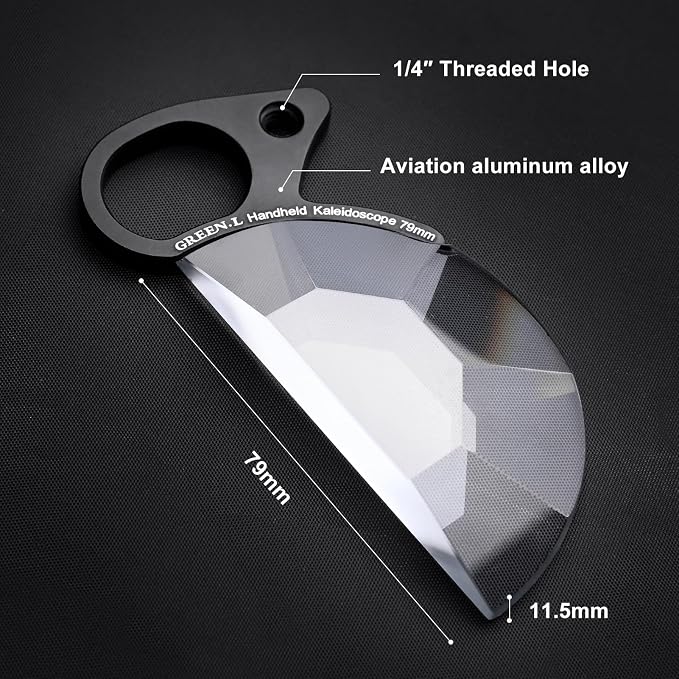 GREEN.L 79mm Handheld Kaleidoscope Filter Prism Lens, Optical Glass Creative Effect Filter for Phone DSLR Camera, with Pouch