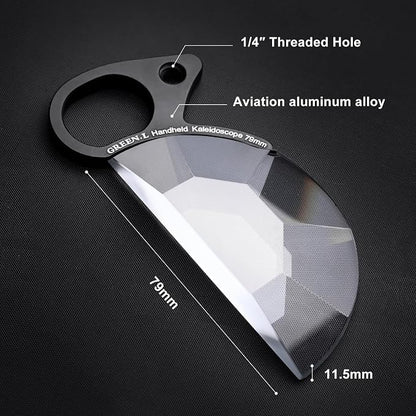 GREEN.L 79mm Handheld Kaleidoscope Filter Prism Lens, Optical Glass Creative Effect Filter for Phone DSLR Camera, with Pouch