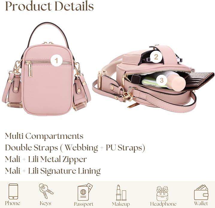Mali+Lili Gail Vegan Leather Multi Compartment Crossbody Bag