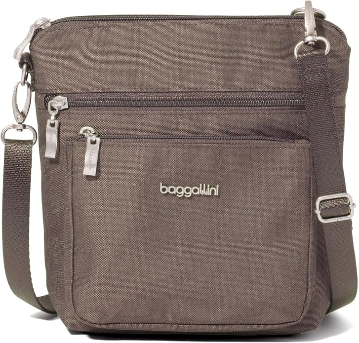 Baggallini Modern Pocket Crossbody Bag for Women, 8.5"x8.5" Handbag Purse with RFID, Lightweight Water-Resistant