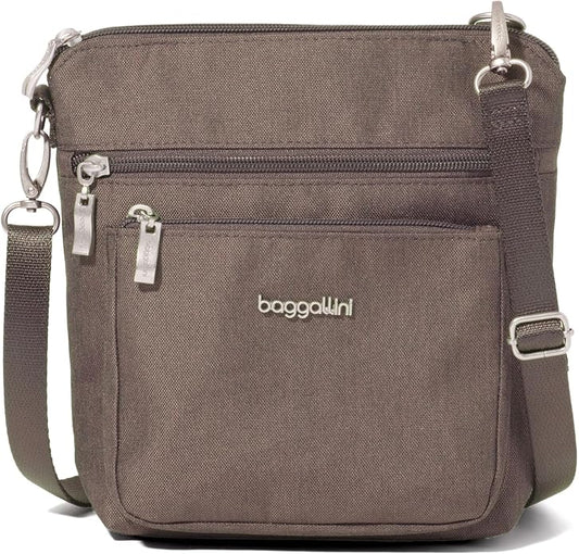 Baggallini Modern Pocket Crossbody Bag for Women, 8.5"x8.5" Handbag Purse with RFID, Lightweight Water-Resistant