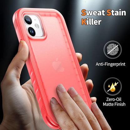 Cozycase Compatible with iPhone 12 Waterproof Case/iPhone 12 Pro Waterproof Case - Full Body Rugged Dustproof Shockproof Case with Built-in Screen Protective Case for iPhone 12/12 Pro 6.1''(Pink)