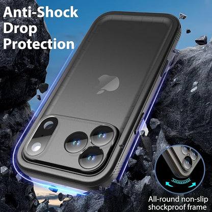 SPORTLINK for Waterproof iPhone 17 Pro Max Case - Built in Screen Protector 360 Full Body Rugged Dustproof/Shockproof/Heavy Duty Military Dropproof Protective for iPhone 17 Pro Max Case 6.9 Black