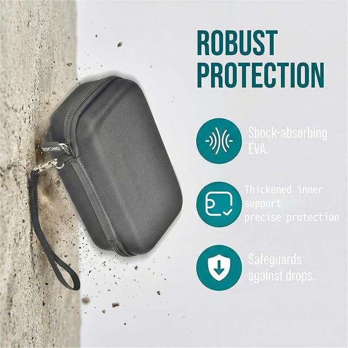 GWCASE Power Bank Travel Case, Custom Fit for Anker 25000mAh Portable Charger A1695 / Zolo 165W, Shockproof Hard Shell Storage Box with Inner Tray & Carry Strap (Black)