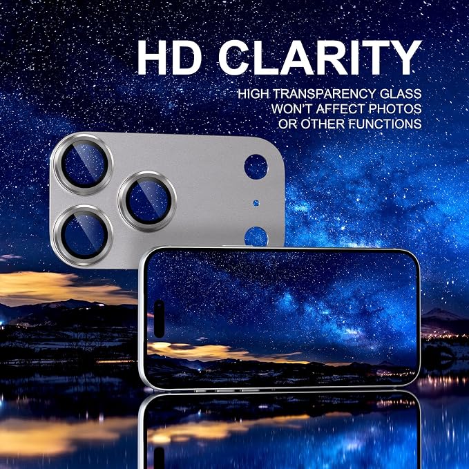 Choiche Compatible for iPhone 17 Pro Max Camera Lens Protector, Strong Adsorption Camera Cover with 9H Tempered Glass Lens Screen Protector Metal Ring Decoration Accessories 6.9-inch (Black)