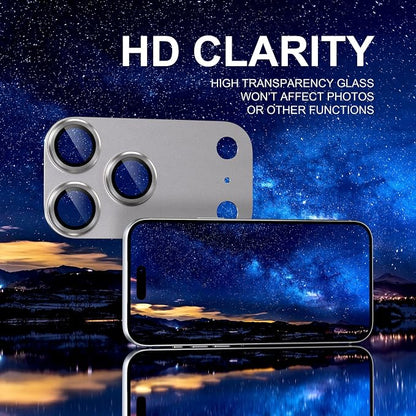 Choiche Compatible for iPhone 17 Pro Camera Lens Protector, Strong Adsorption Camera Cover with 9H Tempered Glass Lens Screen Protector Metal Ring Decoration Accessories 6.3-inch (Black)