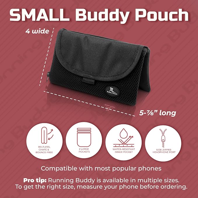 Running Buddy Fanny Pack for Women - Magnetic & Bounce-Free Belt Bag - Weather-Resistant Waist Pack - 5.9 x 4 in, Black/Pink