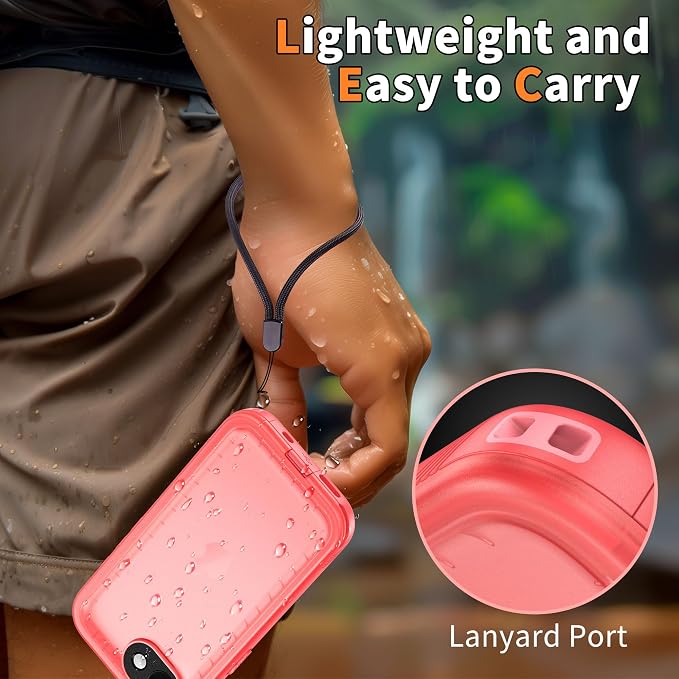 Cozycase Waterproof Case for iPhone SE 3rd 2022/iPhone SE 2nd 2020/iPhone 7/8 - Shockproof Full Body Rugged Case with Built-in Screen Protector Waterproof Case for iPhone SE3/SE2/7/8 (Frosted Pink)