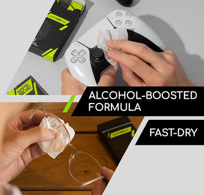 Electronic Wipes for Touch Screens - 150 Phone Wipes for Mobile, Tablet & Car Displays - Lens Wipes Individually Wrapped - Alcohol-Boosted