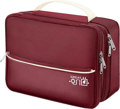 SELLYFELLY Electronics Travel Organizer, Double Layer Cable Organizer Bag Watreproof Electronics Accessories Storage Bag for Cord, Charger, Phone, Power Bank, Hard Drive