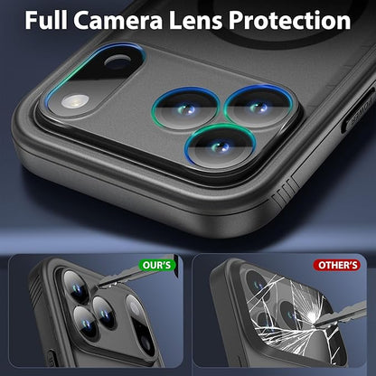 SPORTLINK for iPhone 17 Pro Waterproof Phone Case - Built in Screen Protector/Shockproof Compatible with MagSafe/Dropproof/Dustproof/Heavy Duty Full Body for iPhone 17 Pro 6.3 inch Black