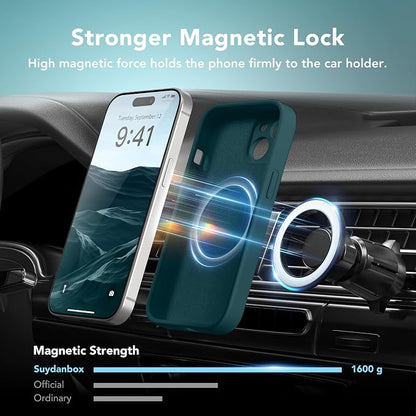 Magnetic for iPhone 13 Case, Compatible with MagSafe, [Full Camera Protection][Screen Protector] Silicone Shockproof Protective Phone Case for iPhone 13 6.1", Deep Blue