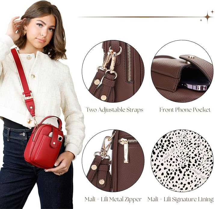 Mali+Lili Gail Vegan Leather Multi Compartment Crossbody Bag