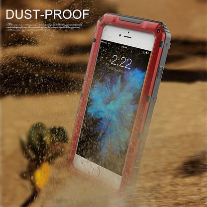 Mitywah Waterproof Case Compatible with iPhone 7 / iPhone 8 Heavy Duty Durable Metal Full Body Protective Case Built-in Screen Protection Shockproof Dustproof Rugged Military Grade Defender, Red