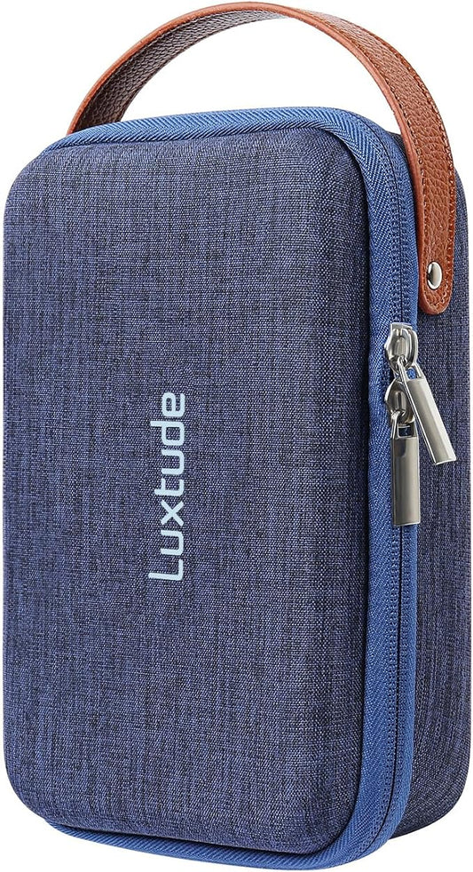 Luxtude Charger Organizer Travel Case, Portable Tech Organizers, Hard Shell Zipper Case for Electronics, Travel Essentials, Blue (External Size 8.5 x 5.9 x 2.5 Inch)