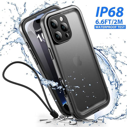 SPORTLINK for iPhone 16 Pro Waterproof Case - Shockproof Dustproof Case with Built-in Clear Screen Protector, Full Body Heavy Duty Sealed Protective Cover for i Phone 16 Pro 6.3" Black