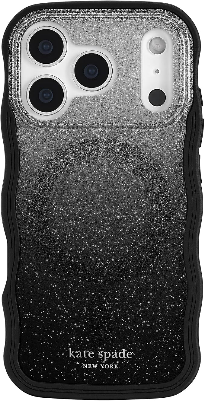 kate spade new york iPhone 17 Pro Case - Compatible with MagSafe - Designer Phone Case - Wavy Nightfall