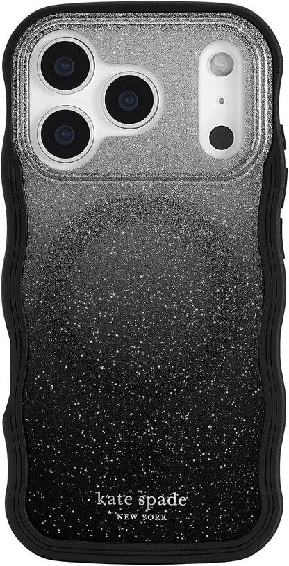 kate spade new york iPhone 17 Pro Case - Compatible with MagSafe - Designer Phone Case - Wavy Nightfall