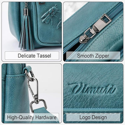 Crossbody Bags for Women Trendy, Vegan Leather Crossbody Purses Travel Shoulder Handbags Embossed Design