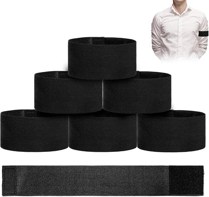 5 X 35cm/2 X 14 inch Mourning Bands for Badges, 6 PCS Funeral Mourning Band Elastic Adjustable Funeral Bands, Black Elastic Arm Band Mournings Armband for Mournings, Funerals, Memorial, Condolence