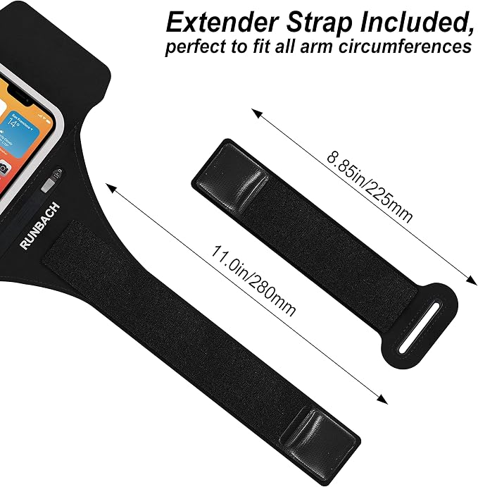 Armband for Samsung Galaxy S25/S24/S23/S22/S21/S20/S10/S9/S8,Galaxy A01/A8/A10e/A20e/A41/M01/Xcover 5,Water Resistant Sport Armband with Zipper Slot for Galaxy Buds (Black)