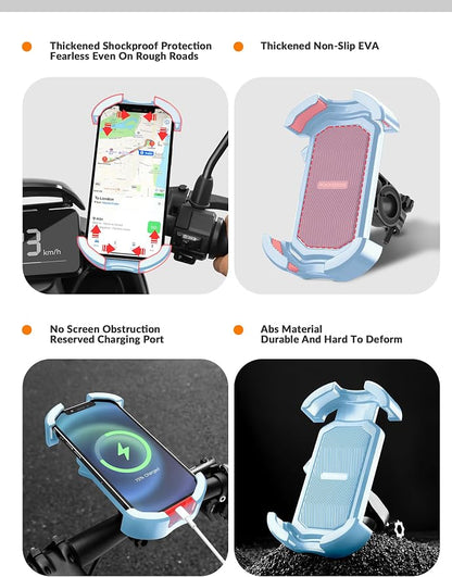 ROCKBROS Motorcycle Phone Mount, Motorcycle Phones Holder with Security Lock, Shockproof Phone Holder for Motorcycles, Adjustable Motorcycles Phone Holder Mount, Suitable for 4.7”-6.8” Phone