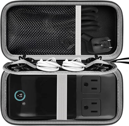Comecase Travel Case for Anker 727/ Prime 6-in-1 USB C Charging Station | Hard Shell, Mesh Pocket and Elastic Cable Slots for Travelers, Business Trips, Camping and Remote Work, Box Only - Black