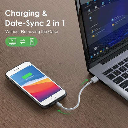 Battery Case for iPhone 8/7/6s/6/SE (2022/2020),[2025 Upgraded] 7000mAh Ultra-Slim Portable Extended Charger Cover for iPhone 8/7/6s/6/SE (2022/2020) Charging Case (4.7 Inch)-Black